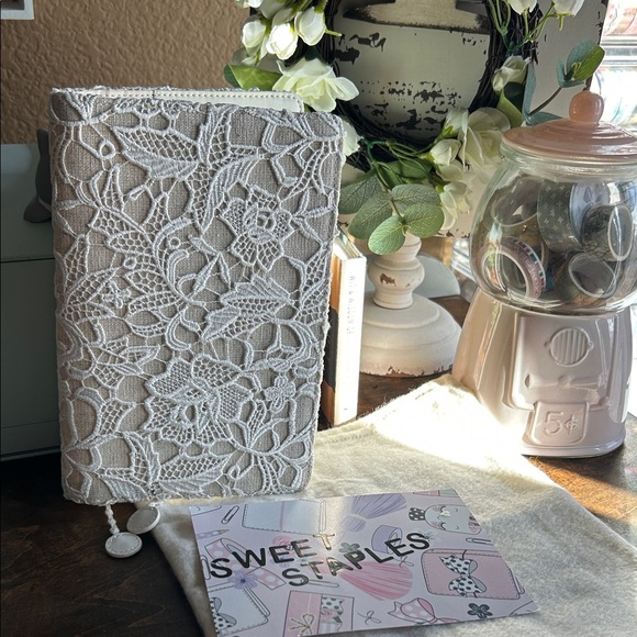 🤍Beautiful Planner Rose Lace book cover B6 Romantic shabby chic 🎀 notebook